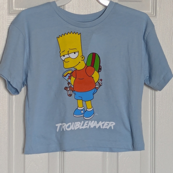 NWOT Unisex Kids (Size Small) Bart Simpson "Troublemaker" T-Shirt with Graphics - Picture 2 of 9